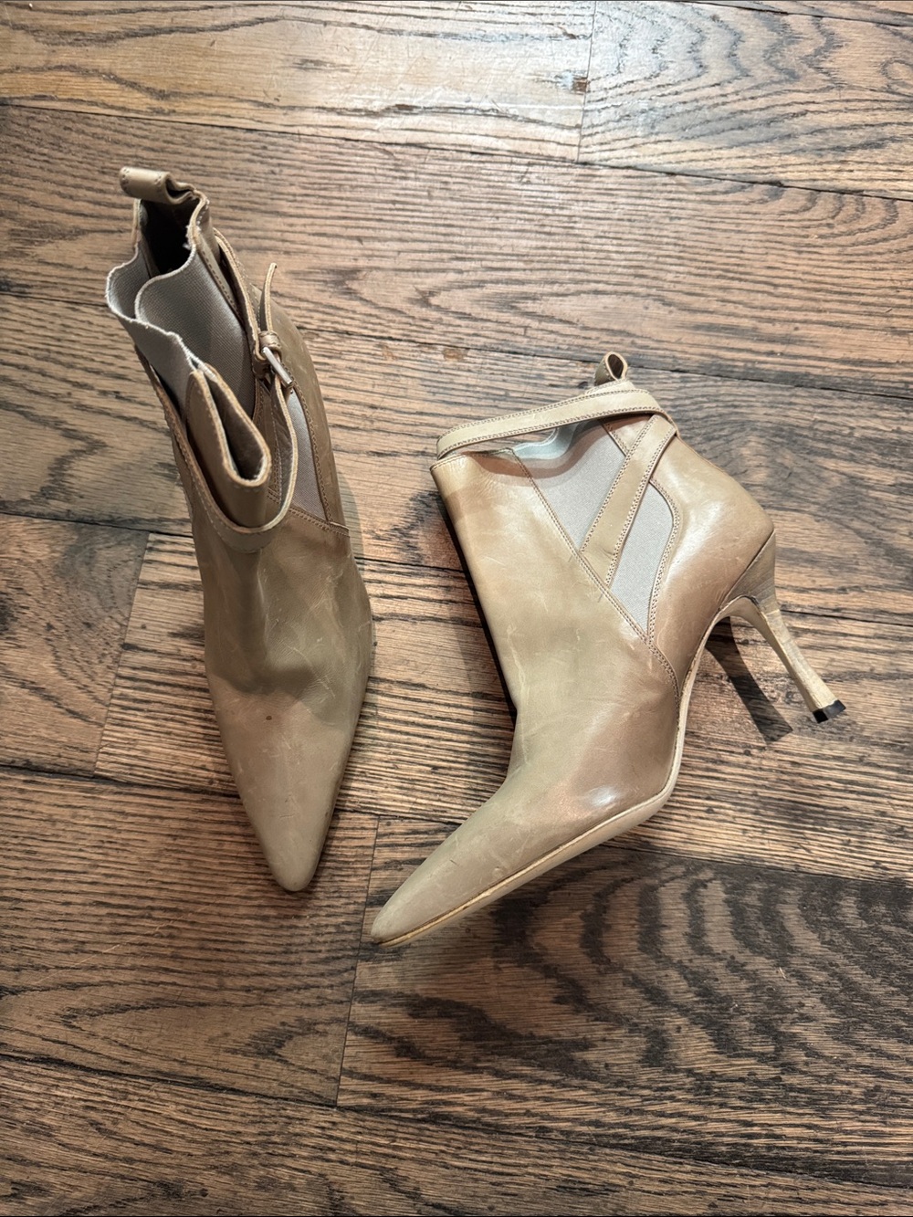 Gray Manolo Blahnik Boot